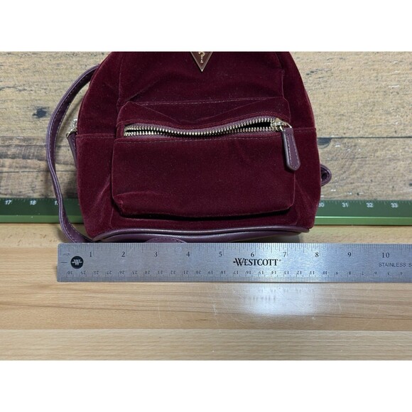 New-RARE Guess Mini Backpack Red Velvet And Gold Color Women Ships Fast!!! - Picture 14 of 16